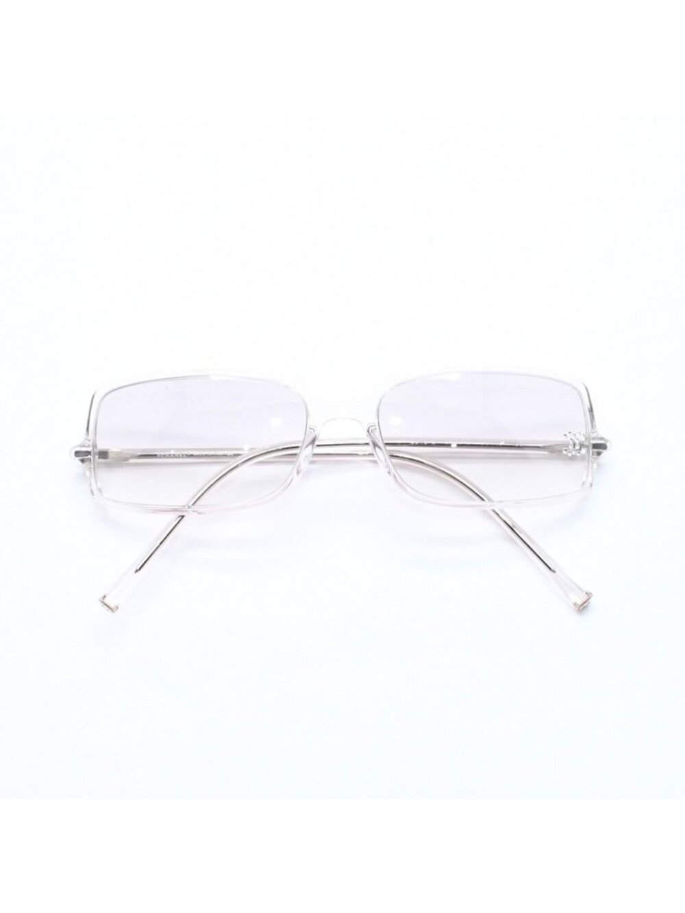 Chanel Sunglasses Eyewear CC Logo Rhinestone Clear Gray